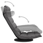 vidaXL Chaise de sol pivotante Gris clair Tissu