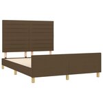 vidaXL Cadre de lit avec tête de lit Marron foncé 140x190 cm Tissu