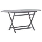 vidaXL Mobilier à dîner de jardin 7 Pièces Bois d'acacia massif Gris
