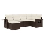vidaXL Salon de jardin avec coussins 6 Pièces marron résine tressée