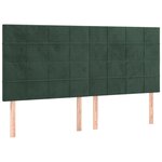 vidaXL Têtes de lit 4 Pièces Vert foncé 80x5x78/88 cm Velours