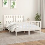 vidaXL Cadre de lit avec tête de lit blanc bois pin massif 140x200 cm