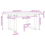 vidaXL Table basse cadre en O 80x50x40 5cm bois de pin massif et fonte