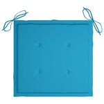vidaXL Chaises Batavia lot de 2 et coussins bleus Bois de teck massif