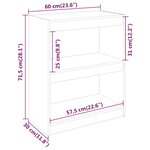 vidaXL Bibliothèque/Séparateur de pièce Gris 60x30x71 5 cm Pin massif