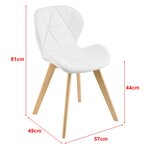 Lot de 4 chaises similicuir 81 x 57 x 49 cm blanc 03_0006773