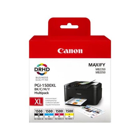 Canon cartouche pgi-1500xl - noir/cyan/magenta/jaune - multipack - xl