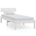vidaXL Cadre de lit Blanc Bois massif 75x190 cm Petit simple