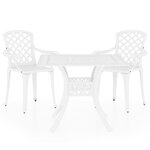 vidaXL Ensemble de bistro 3 Pièces Aluminium coulé Blanc