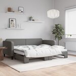 vidaXL Lit de jour avec lit gigogne gris foncé 90x200 cm tissu