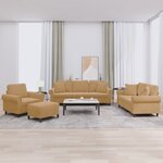 vidaXL Ensemble de canapés 4 Pièces avec coussins marron velours