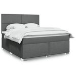 vidaXL Sommier à lattes de lit avec matelas Gris foncé 180x200cm Tissu