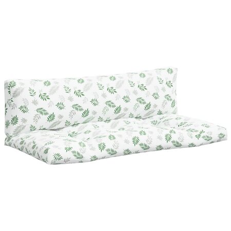 vidaXL Coussins de palette lot de 2 motif de feuilles tissu Oxford