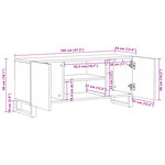 vidaXL Meuble TV 105x34x46 cm bois massif de manguier brut