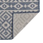 vidaXL Tapis à tissage plat d'extérieur 80x250 cm Rayures bleues