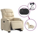 vidaXL Fauteuil inclinable électrique crème tissu