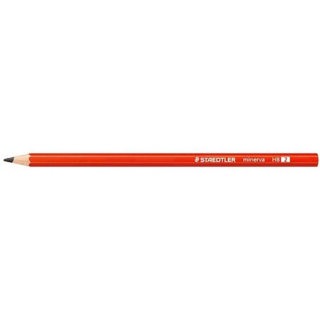 Crayon papier minerva hexagonal rouge mine 2 mm hb x 12 staedtler