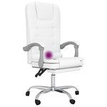 Fauteuil de massage inclinable de bureau informatique étude similicuir blanc 02_0025398