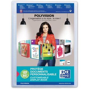 Protège-documents personnalisable A4 60 Pochettes 120 vues Incolore OXFORD