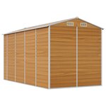 vidaXL Abri de jardin marron clair 191x385x198 cm acier galvanisé