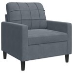 vidaXL Ensemble de canapés 3 Pièces avec coussins Gris foncé Velours