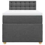 vidaXL Sommier à lattes de lit avec matelas gris foncé simple tissu
