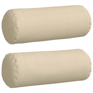 vidaXL Coussins d'accent 2 Pièces Crème Ø 25 x 70 cm tissu