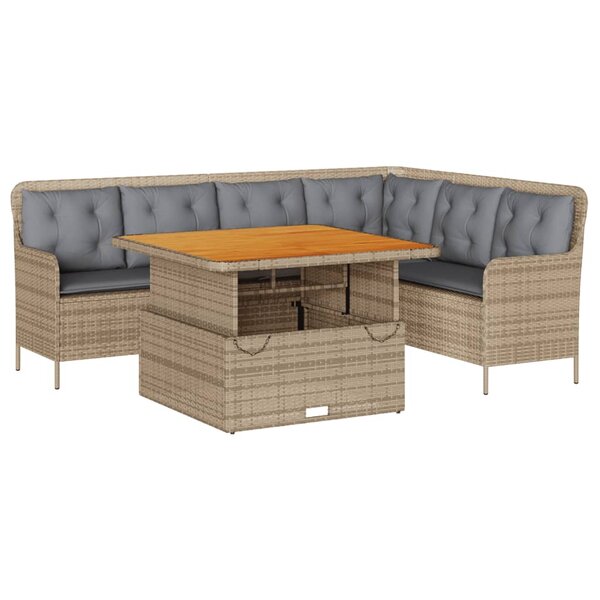 vidaXL Salon de jardin avec coussins 2 Pièces beige résine tressée