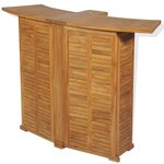 vidaXL Table pliable de bar 155x53x105 cm Bois de teck solide