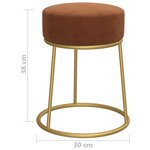 vidaXL Tabouret rond Marron Velours