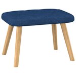 vidaXL Chaise à bascule avec repose-pied Bleu Tissu