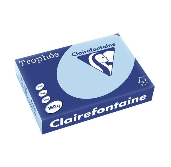 Ramette 250 Feuilles Papier 160g A4 210x297 mm Certifié FSC Bleu VIF TROPHÉE