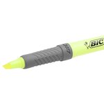 Surligneur highlighter grip caoutchouc pointe moyenne biseautee vert pastel x 12 bic