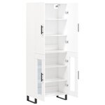 vidaXL Buffet haut Blanc 69 5x34x180 cm Bois d'ingénierie