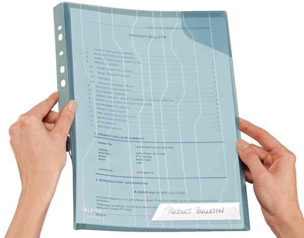 Lot de 5 pochette CombiFile A4 PP bleu grainée 0,20mm LEITZ