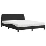 vidaXL Lit avec matelas noir 160x200 cm velours