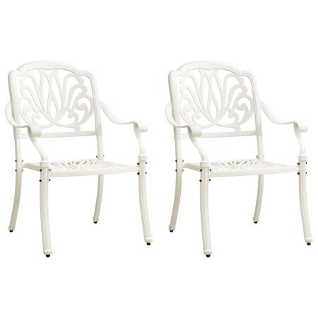 vidaXL Chaises de jardin lot de 2 Aluminium coulé Blanc