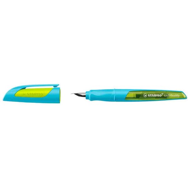 Stylo plume easybuddy m  droitiers  bleu clair/vert stabilo