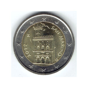 2 euros commune Saint Marin 2012 - Palais du gouvernement.