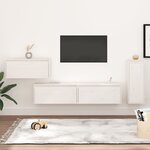 vidaXL Meubles TV 4 Pièces Blanc Bois massif de pin
