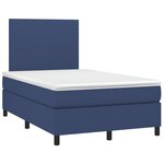 vidaXL Sommier à lattes de lit avec matelas bleu 120x190 cm tissu