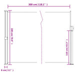 vidaXL Auvent latéral rétractable bleu 180x300 cm