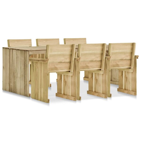 vidaXL Ensemble à manger d'extérieur 7 Pièces Bois de pin imprégné