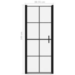 vidaXL Porte de douche verre trempé 91x195 cm noir