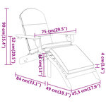 vidaXL Chaise de jardin Adirondack et repose-pieds bois massif acacia