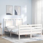 vidaXL Cadre de lit avec tête de lit blanc 120x200 cm bois massif