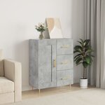 vidaXL Buffet gris béton 69 5x34x90 cm bois d'ingénierie