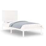 vidaXL Cadre de lit Blanc Bois massif 90x190 cm Simple