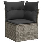 vidaXL Salon de jardin avec coussins 7 Pièces gris clair résine tressée