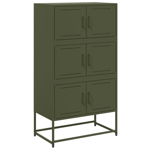 vidaXL Buffet vert olive 68 5x38 5x123 5 cm acier